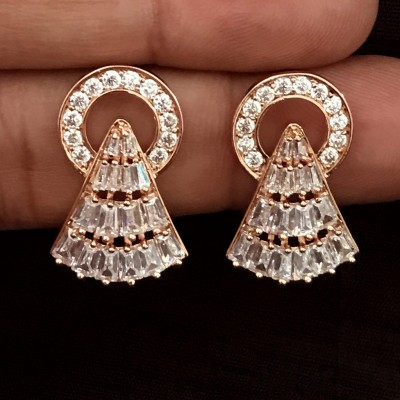 Earring in Rose Gold with American Diamond 