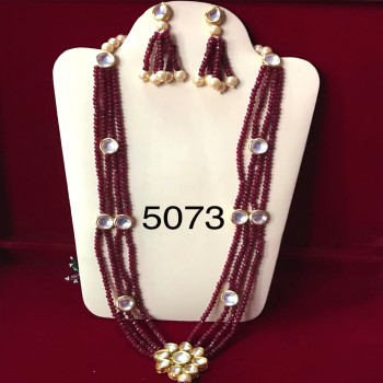 Ruby Necklace With Kundan Work