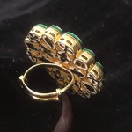 iNDIAN tRADITIONAL mULTI sHAPE wHITE pOLKI iN gOLDEN aLLOY kUNDAN rING