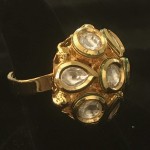 Vintage Floral Kundan  Golden  Alloy  Ring