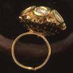 Vintage Floral Kundan  Golden  Alloy  Ring