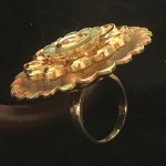 Floral Golden Mix Alloy Kundan Ring