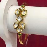 Traditional Ethnic Gold Plated Antique Look Kundan Bracelet Wedding Jewelry for Women