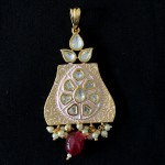 ROSE MINT KUNDAN WORK PENDANT SET