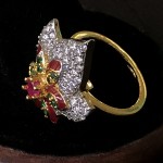 VINTAGE STYLE FUSION AD RING WITH RUBY SOLITAIRE