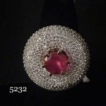 RUBY SOLITAIRE RING WITH TOP GRADE AD STUDDED IN WEDDING RING