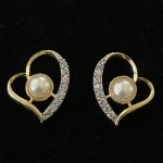 Heart Shape Pearl With AD Pendant Set