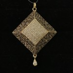 Pendant Set In Brass With CZ Studded