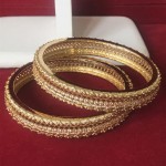 GLORIYA'S RICH CLASS GOLDEN POLISH BANGLE WITH TOP QUALITY AD