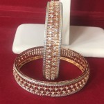 GLORIYA'S DESIGNER BANGLE IN ROSE GOLD POLISH  WITH AD STONE 