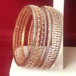 GLORIYA'S DESIGNER BANGLE IN ROSE GOLD POLISH  WITH AD STONE 