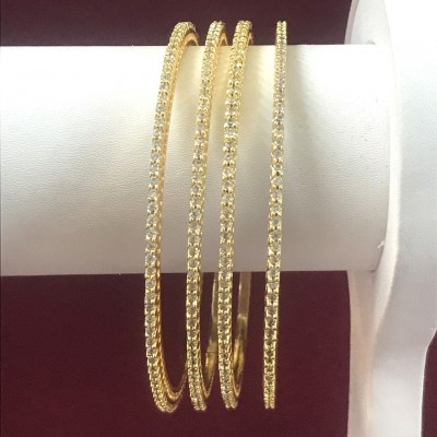 GOLDEN POLISH SLIM BANGLES IN TOP QUALITY AD STONES