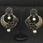 INDO WESTERN DESIGNER EARRING IN GOLDEN JALI WORK 