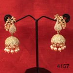 Bridal Jhumka in Peacock Style  with American Diamond