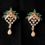 Pendent Set With American Diamond and Green Marquise  