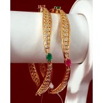 Exclusive Bangles With Red And Green Color Beautiful Stone 