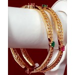 Exclusive Bangles With Red And Green Color Beautiful Stone 
