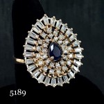 SUPER CLASS AD RING WITH CENTER BLUE SAPPHIRE STONE 